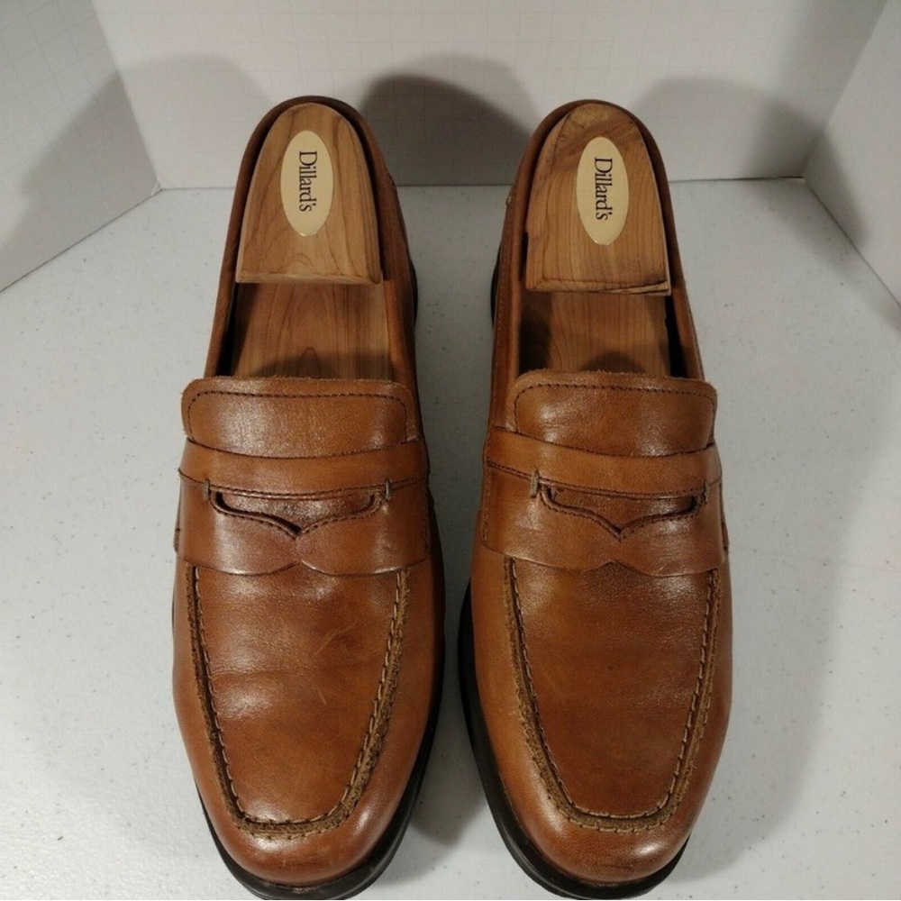 Cole Haan Fleming Grand. Brown Leather Penny Loafer Shoes
